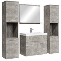 BADMÖBEL-SET Montreal 5 Teile Beton Grau - 60 x 35 x 51 cm - Grau, Holz (60/51/35cm) - Badplaats