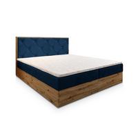 BOXBETT FOSCO 140x200 cm mit Matratze und Topper - Blau - Blau, Holz (140/200cm) - MASSENO