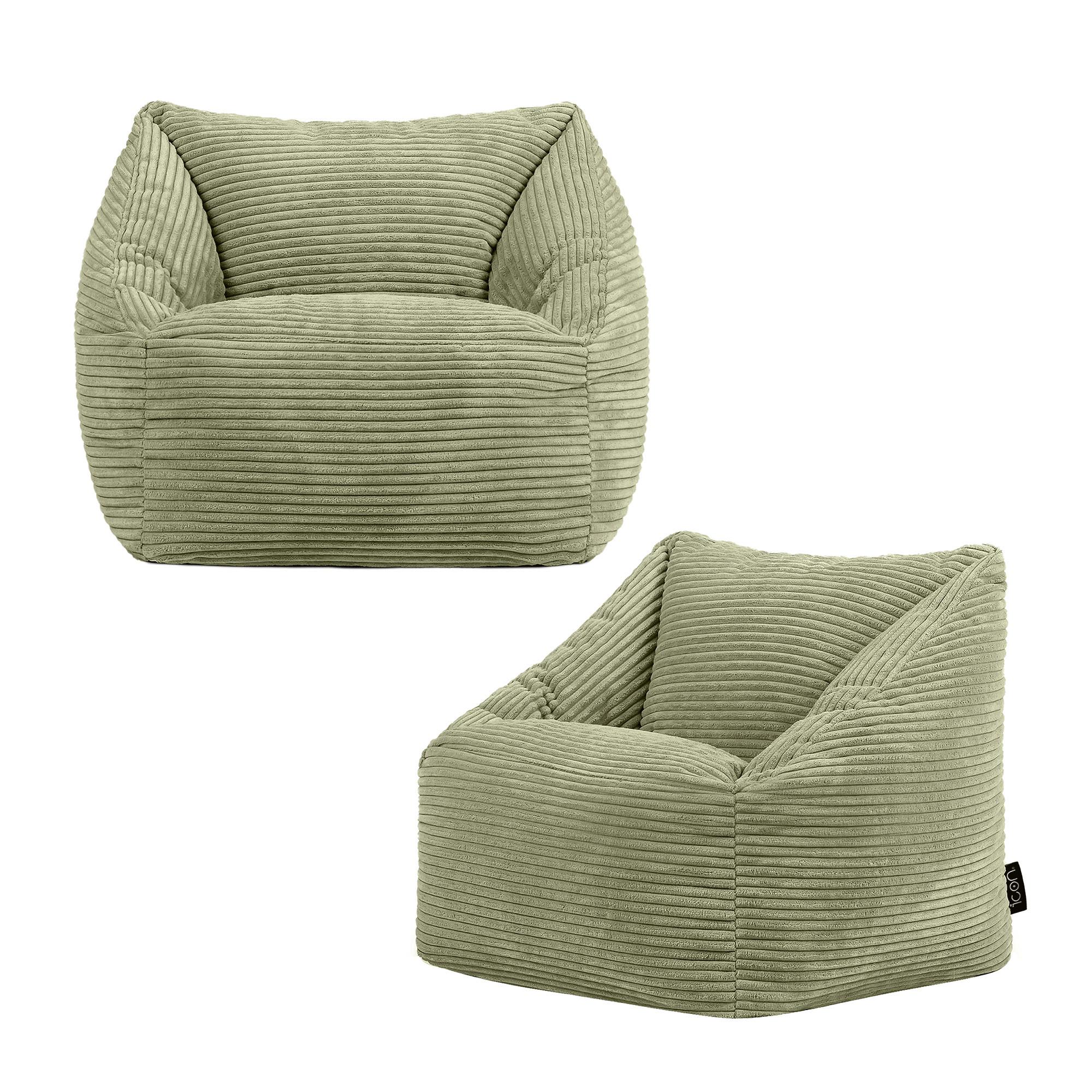 SITZSACK Flauschig für Kinder 2-tlg. - Grün, Textil (55/44/55cm) - icon