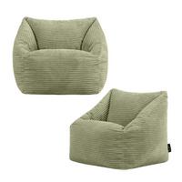 SITZSACK Flauschig für Kinder 2-tlg. - Grün, Textil (55/44/55cm) - icon