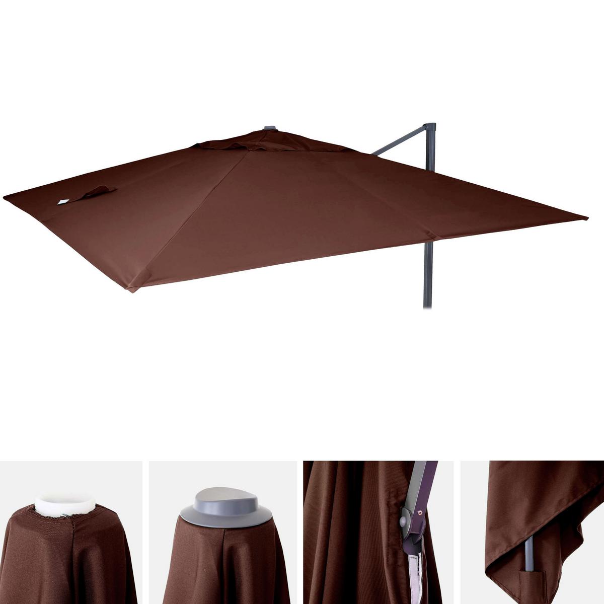 ERSATZ-BEZUG FÜR SCHIRM Braun - Braun, Textil (335/335cm) - MCW