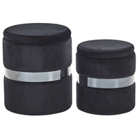 POUF Doris 35-30/35-30/44-36 cm - Schwarz, Textil (35/36/35cm) - Beliani