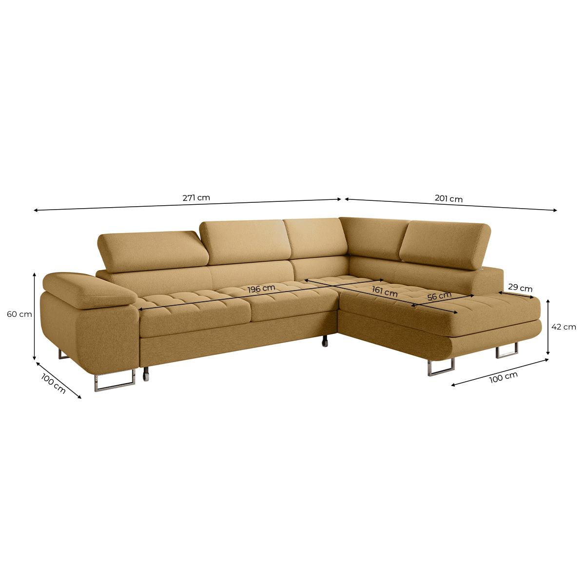 ECKSOFA Eden 4 Sitzplätze Gelb - Gelb, Textil (271/201cm) - Petits-meubles