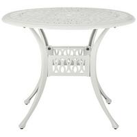 GARTENTISCH cm Metall Weiß Ancona - Weiß, Metall (90/90/72cm) - Beliani