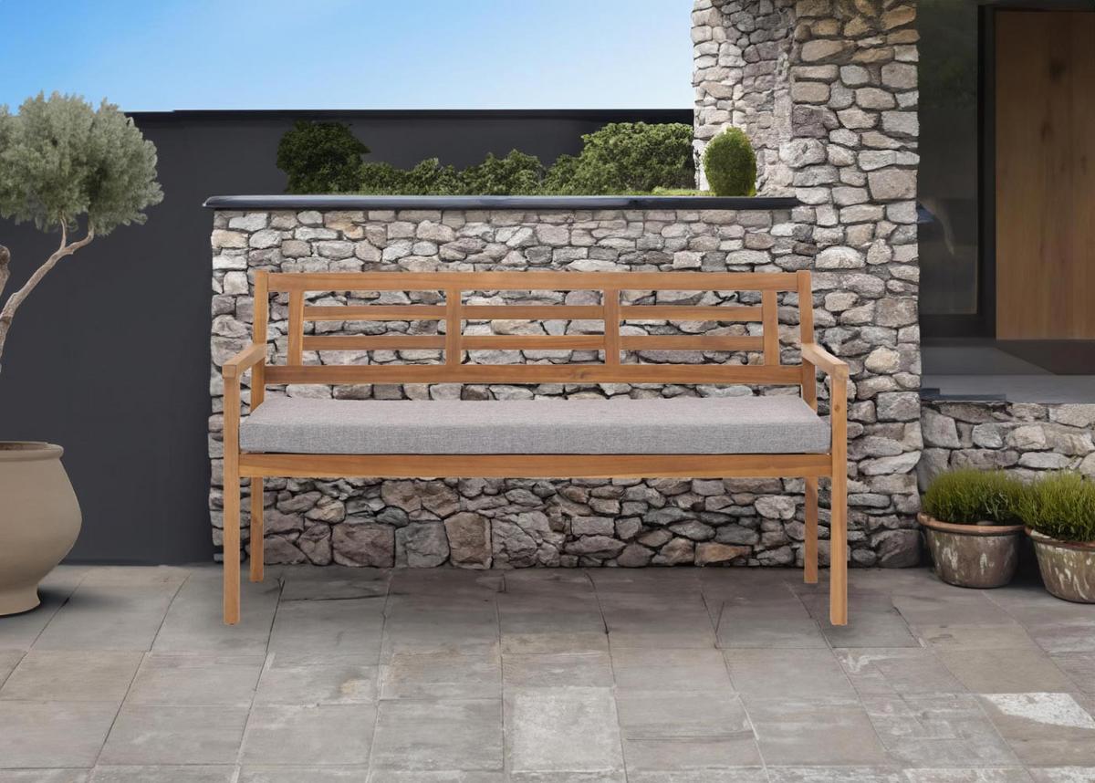 GARTENBANK Beige - Beige, Holz (145/82/59cm) - MCW