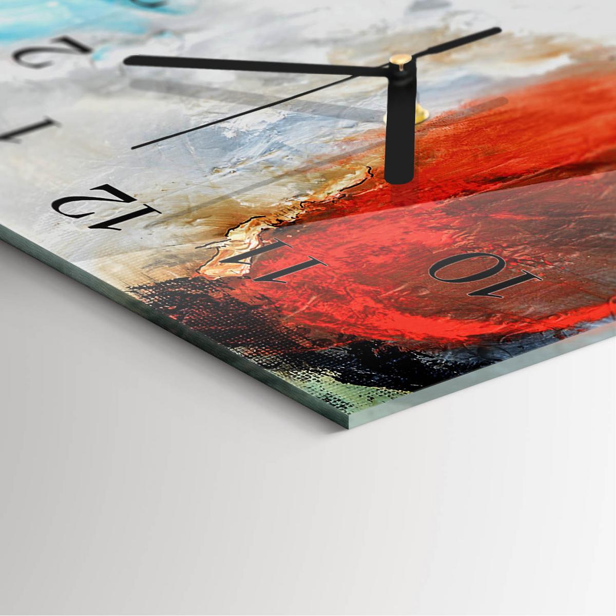 WANDUHR aus Glas 30x60 cm - Chaos - Multicolor, Glas (30/60/0.4cm) - TULUP