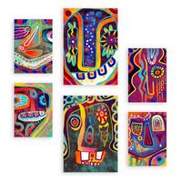 POSTER Set Mit 6 Gotischer Typ In Farbenfrohe Zusammenfassungen A3 & A4 Rahmenlos - Klar, Papier (29/3cm) - Nacnic