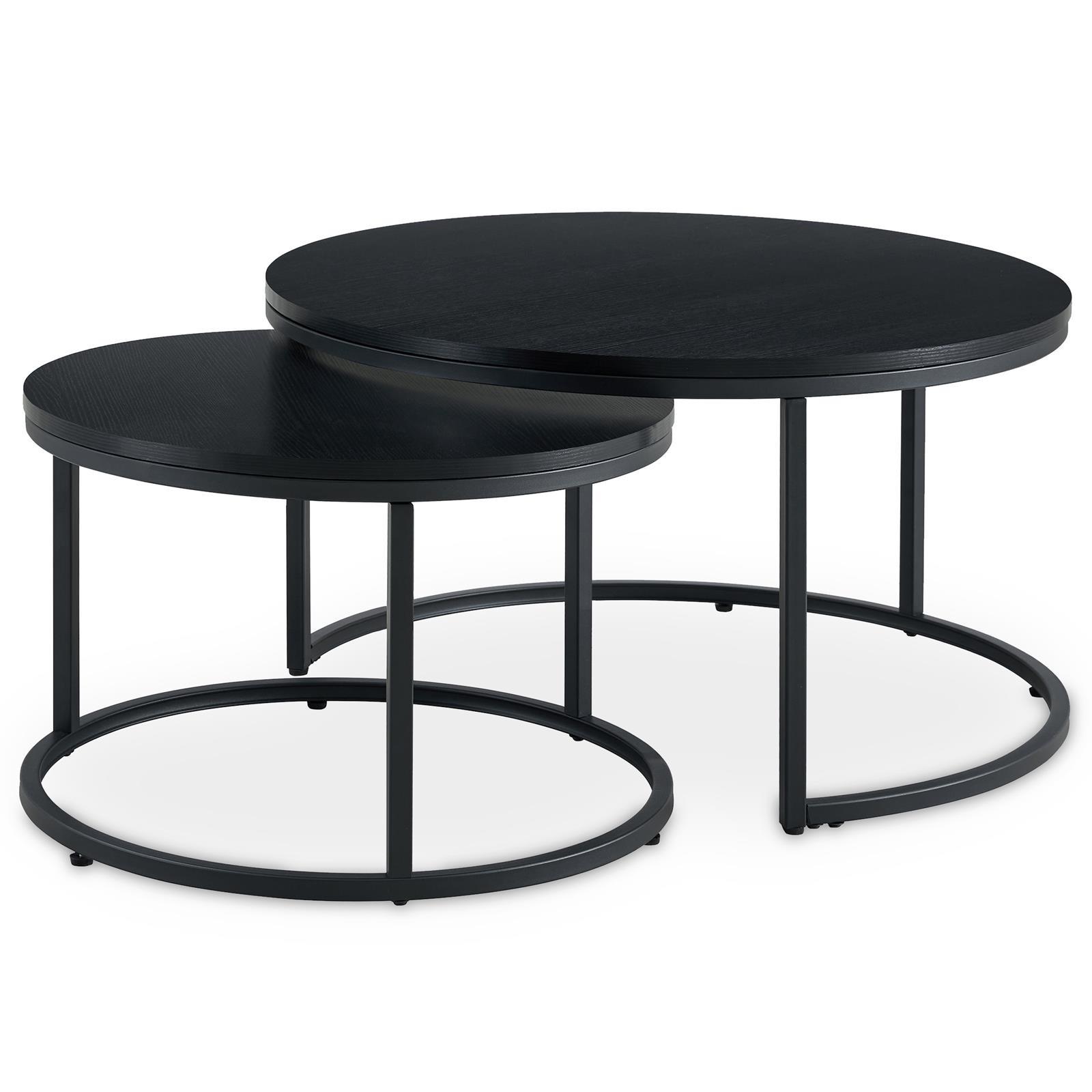 COUCHTISCHSET TOURS 2er Set schwarz/schwarz - Schwarz, Holzwerkstoff (80/80/45cm) - IDIMEX