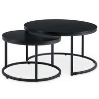 COUCHTISCHSET TOURS 2er Set schwarz/schwarz - Schwarz, Holzwerkstoff (80/80/45cm) - IDIMEX