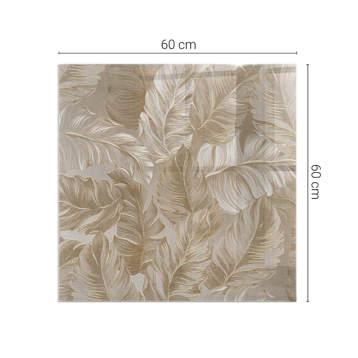 GLASPLATTE für Kamin 60x60 cm - Beige, Glas (60/60/0.4cm) - TULUP