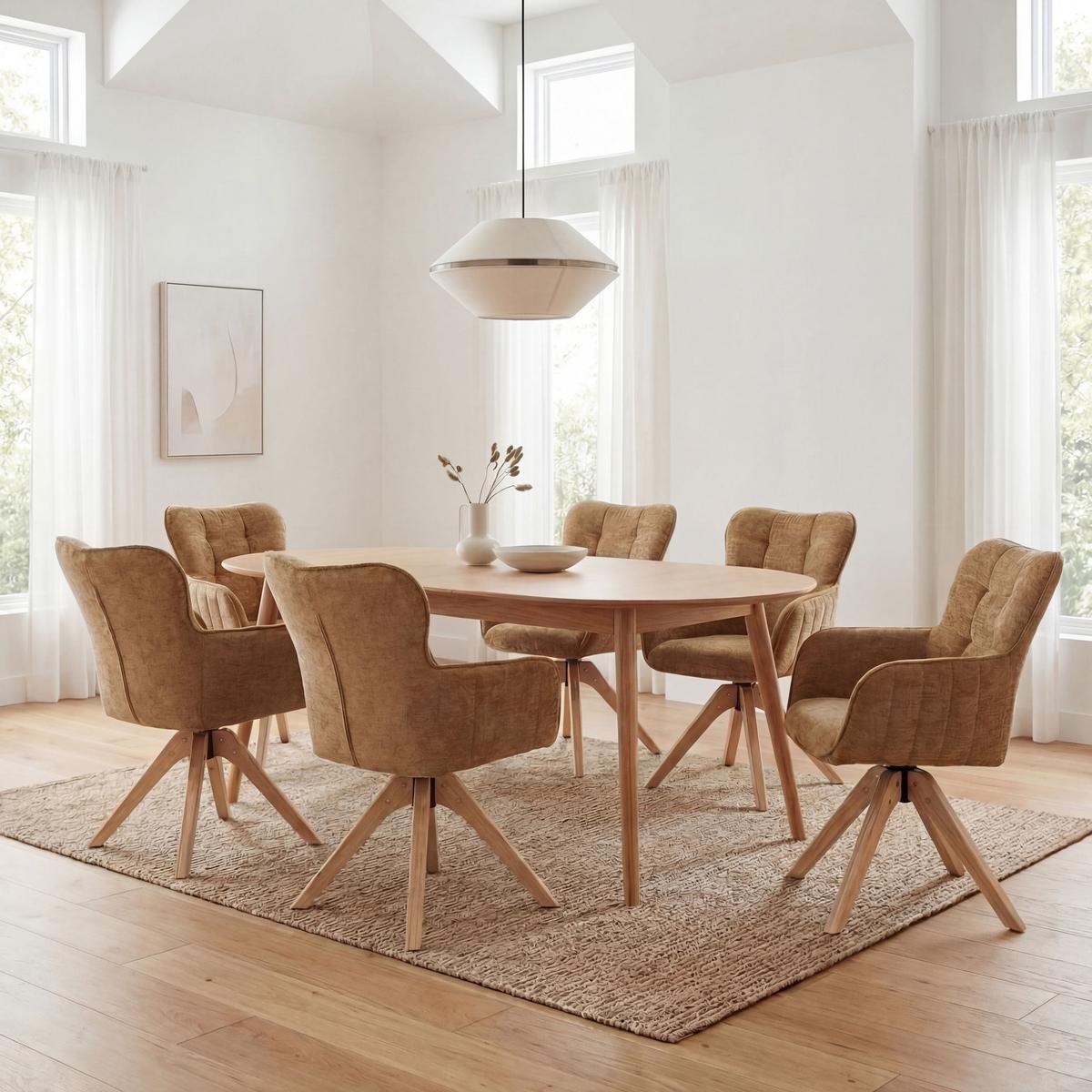 ESSZIMMERSTUHL Senfgelb 6er-Set - Gelb, Textil (62/92/68cm) - MCW