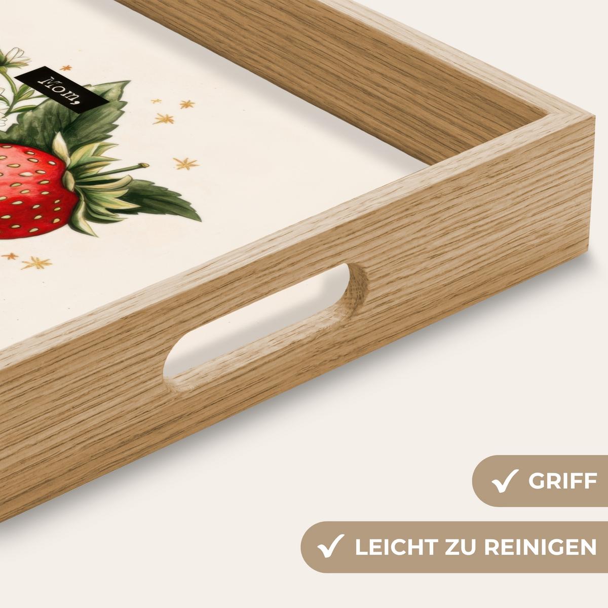 TABLETT Erdbeeren - Gänseblümchen - Zitat - Sterne 40x30 cm - Multicolor, Holz (40/5/5cm) - OnlyWow