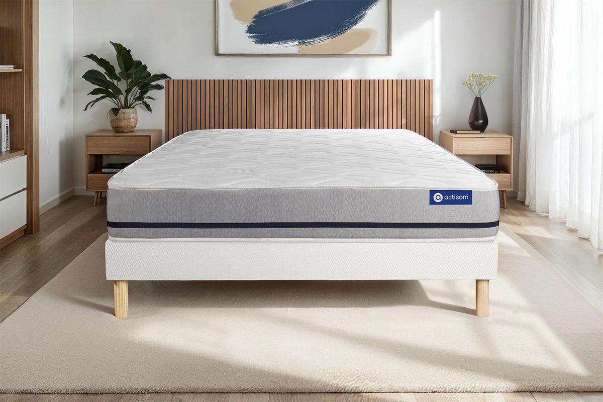 BETT Actiflex soft Taschenfederkern 80 x 200 cm h2 - Kit Bettgestell Weiß - Beige/Weiß, Karton/Holz (80/200cm) - ACTISOM