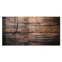 WANDUHR aus Glas 60x30 cm - Holz - Braun, Glas (60/30/0.4cm) - TULUP
