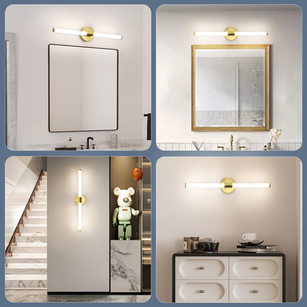 SPIEGELLEUCHTE Klyndark 12/6.6/60 cm - Goldfarben, Kunststoff (60/12/6.6cm) - ZMH