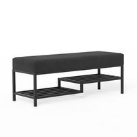 POLSTERBANK STEP 80 cm Schwarz ,Metallgestell - Schwarz, Textil/Metall (80/45/35cm) - Idohome