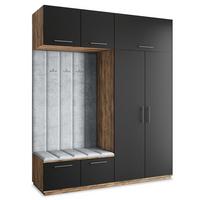 GARDEROBENSCHRANK REMA 200/240/60 cm Modern Eichefarben - Eichefarben/Hellgrau, Holzwerkstoff (200/240/60cm) - MASSENO