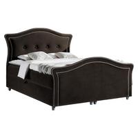 BOXBETT Bedran Lux - H3 - Silberfarben/Braun, Holz (160/200cm) - MIRJAN24