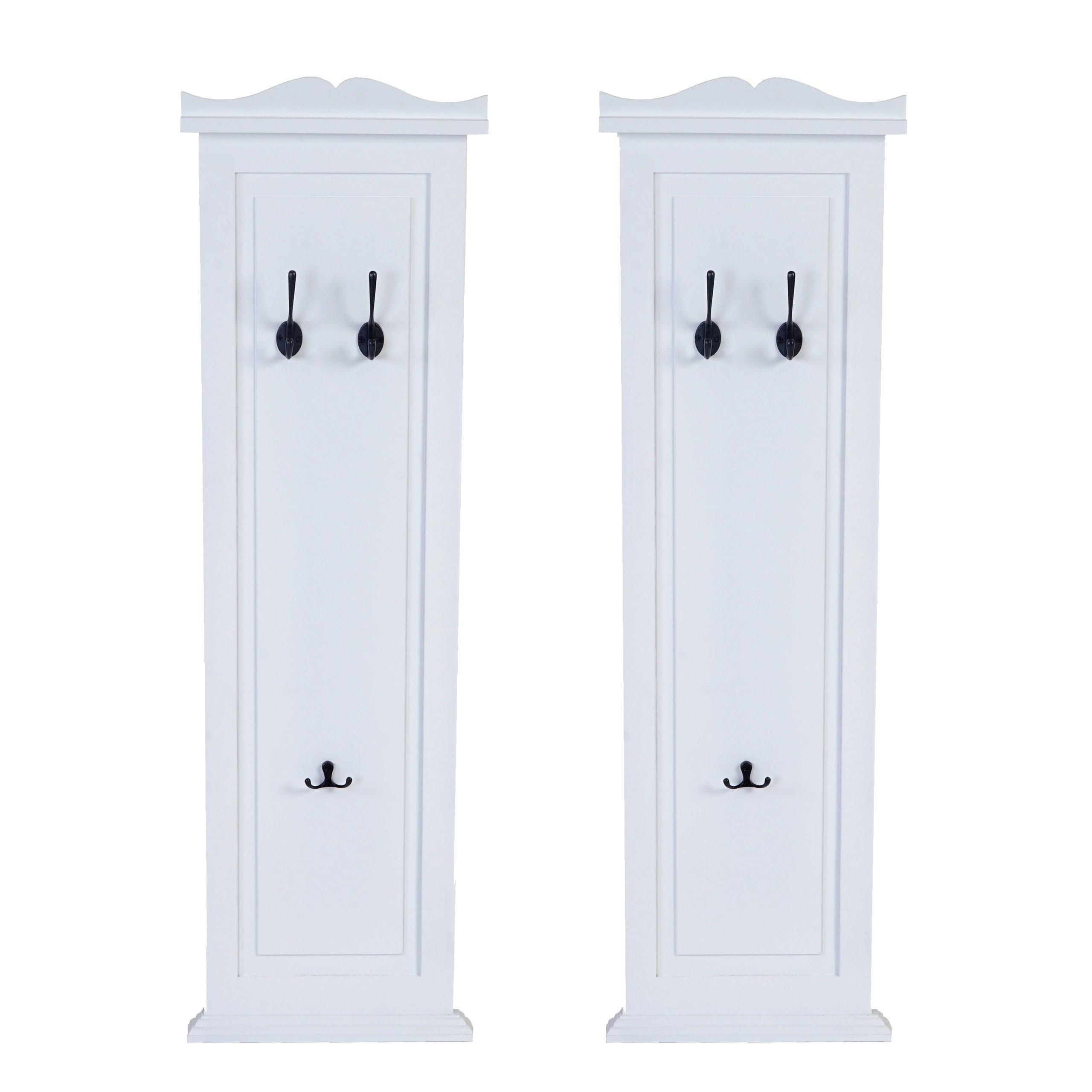 WANDGARDEROBE Weiß 2er-Set - Weiß, Holz (28/109/5cm) - MCW