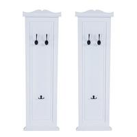 WANDGARDEROBE Weiß 2er-Set - Weiß, Holz (28/109/5cm) - MCW
