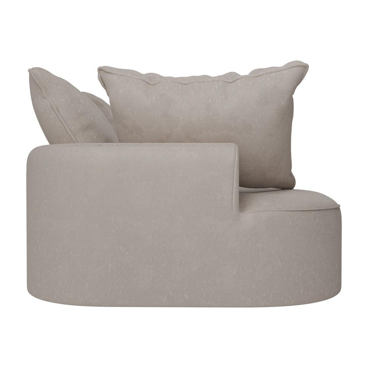 SOFA Tirano Samt Beige mit Ottomane rechts - Beige, Textil (300/102cm) - Juskys