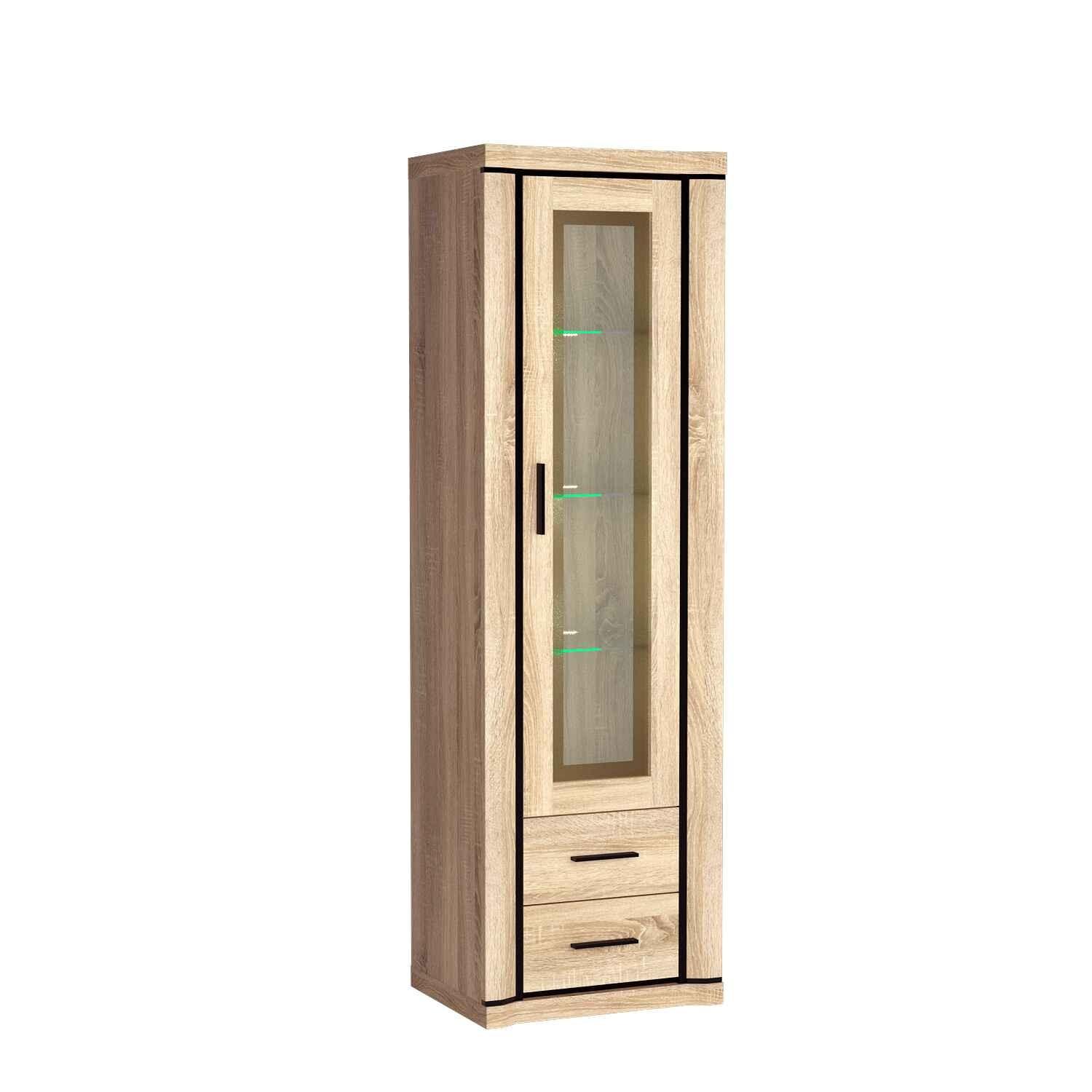 VITRINE MALAGA 192 / 58 cm in Sonoma Eiche - Sonoma Eiche, Holzwerkstoff (58/192/45cm) - MASSENO