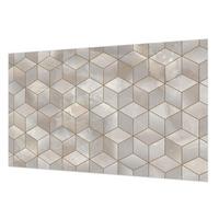 FOTOTAPETE 416x254 cm - Geometrisches Mosaik - Grau, Textil (416/254cm) - Wallfluent