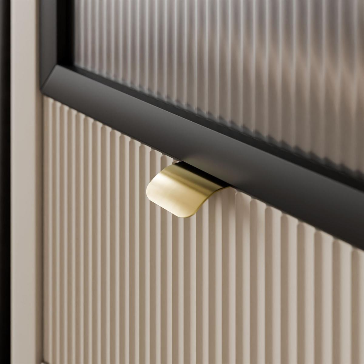 VITRINE schmal AUTUMN 1D1S1W mit Schublade, Kaschmir / Nussbaum - Beige, Holzwerkstoff (60/191/40cm) - Lookway
