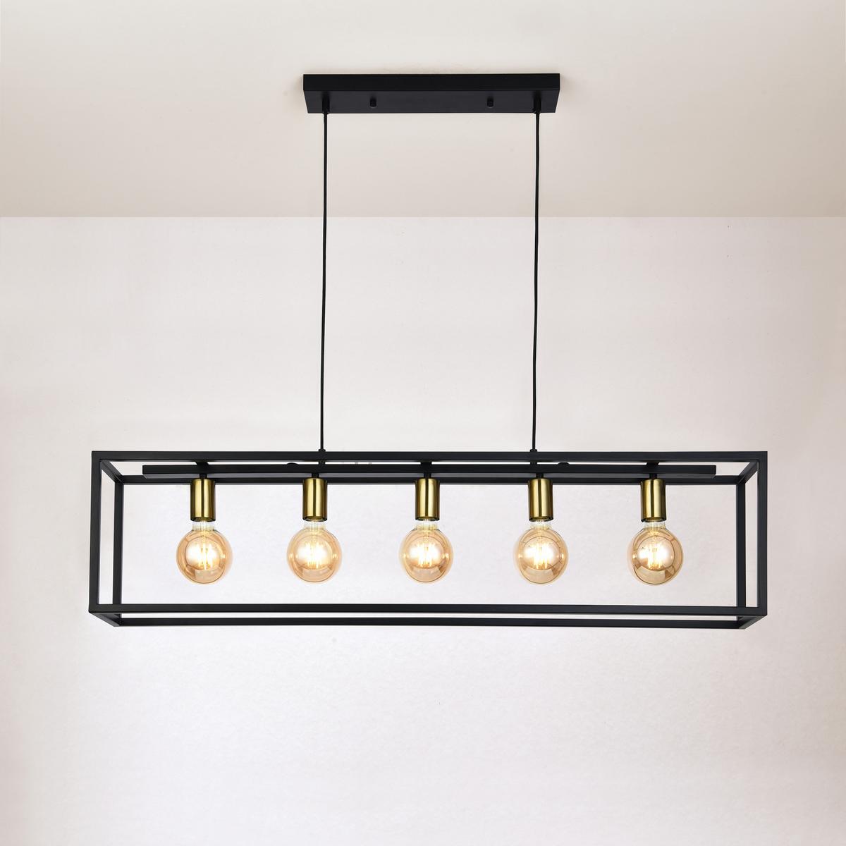 HÄNGELEUCHTE Rouen - Schwarz, Metall (16/110/26cm) - lux.pro