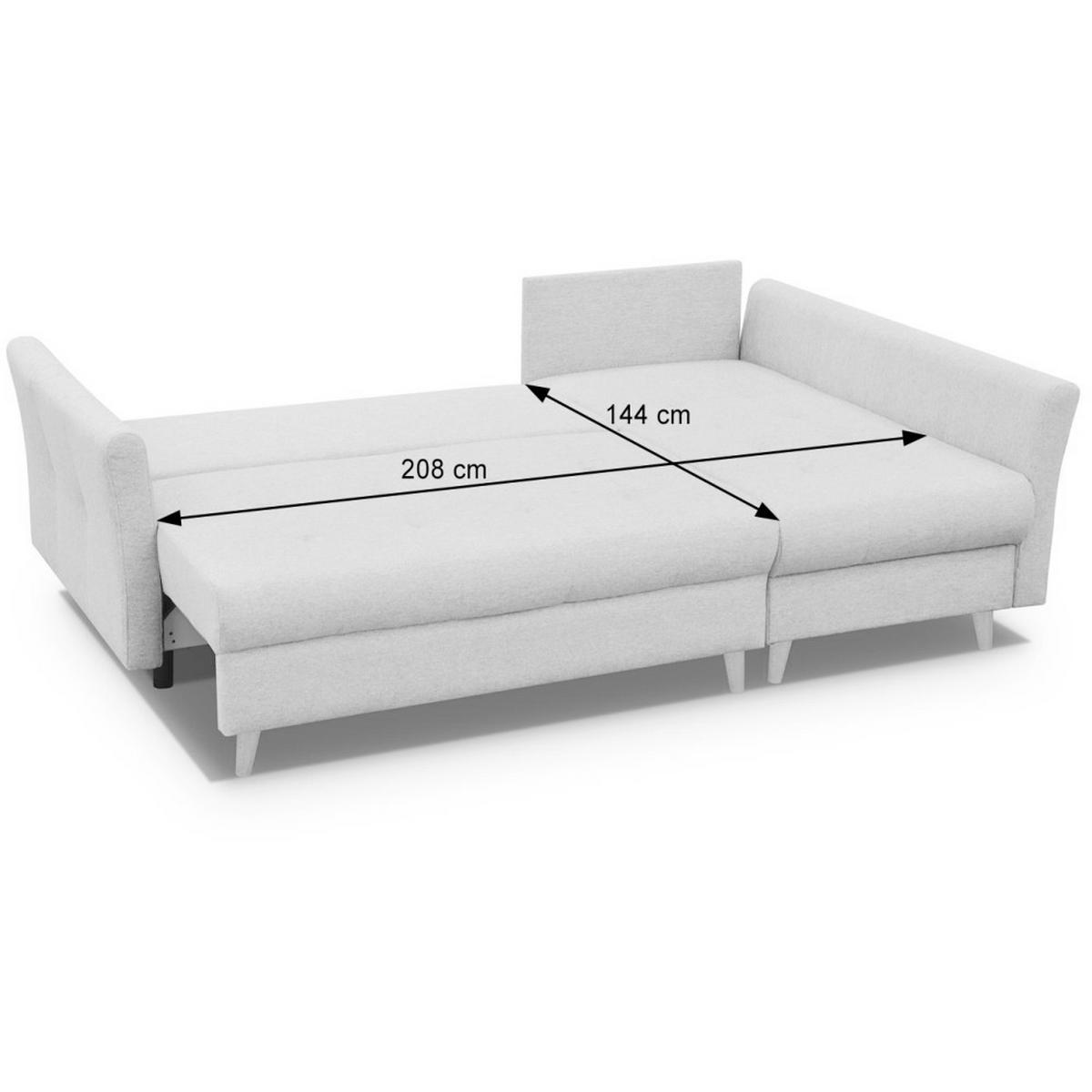 ECKSCHLAFSOFA Neron mit 2 Bettkasten und Beine in Wengefarbe, Dunkelgrau, rechts - Wengefarben/Dunkelgrau, Textil (233/148cm) - Beautysofa