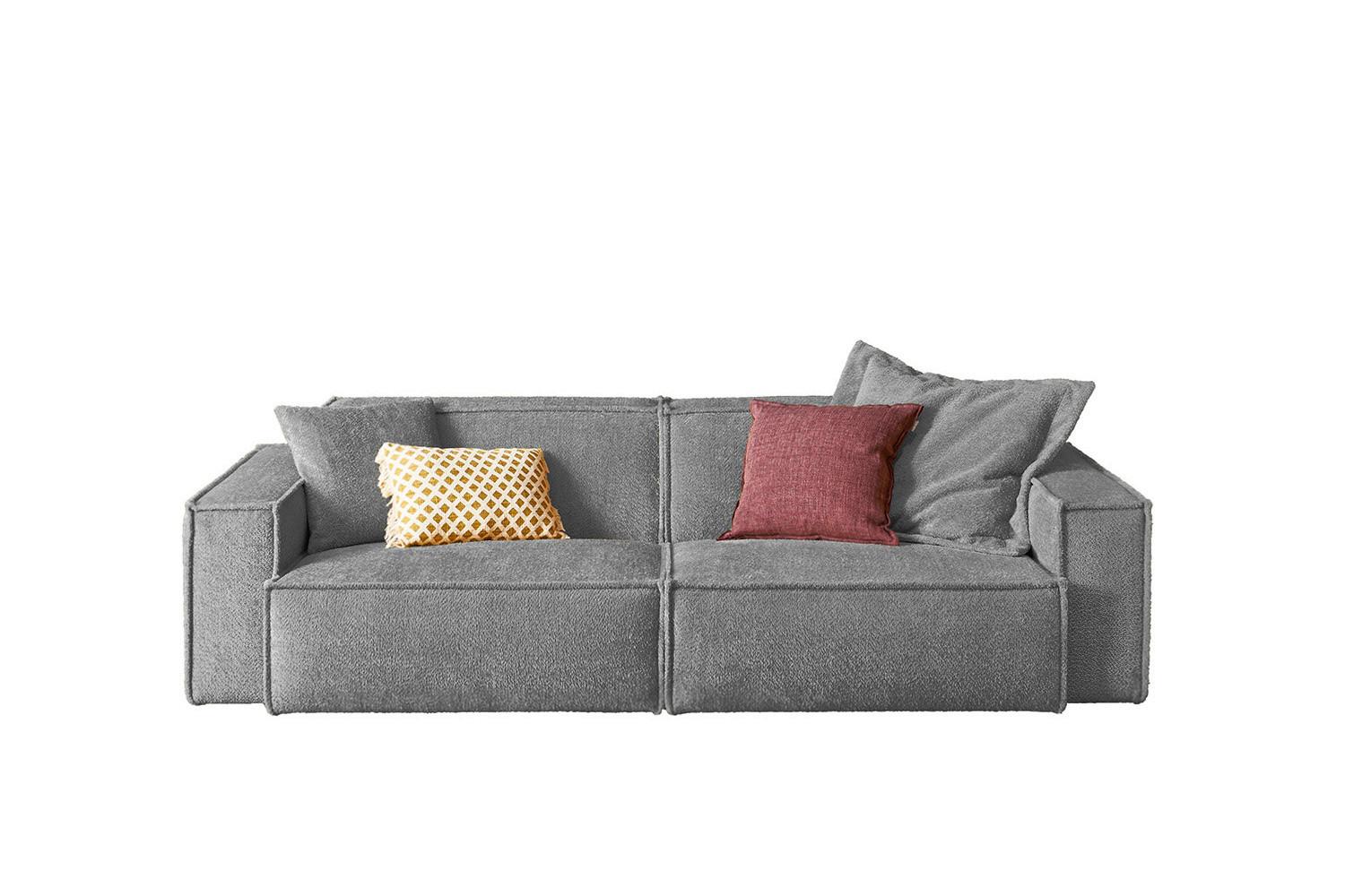 SOFA SAMU Grau Webstoff - Schwarz/Grau, Kunststoff/Textil (236/72/106cm) - KAWOLA