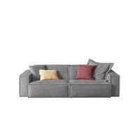 SOFA SAMU Grau Webstoff - Schwarz/Grau, Kunststoff/Textil (236/72/106cm) - KAWOLA