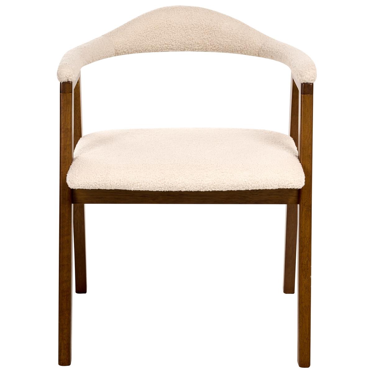 ESSZIMMERSTUHL 2er Set Holz Dunkelbraun Oneco - Beige/Braun, Holz (56/72/62cm) - Beliani