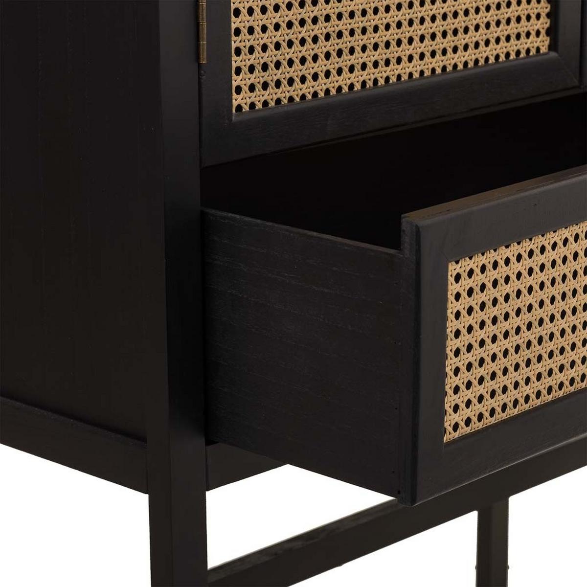 HIGHBOARD aus Holz und Netz, Schwarz, 97x47x167 cm - Schwarz, Holz (97/167/47cm) - Wanderlust