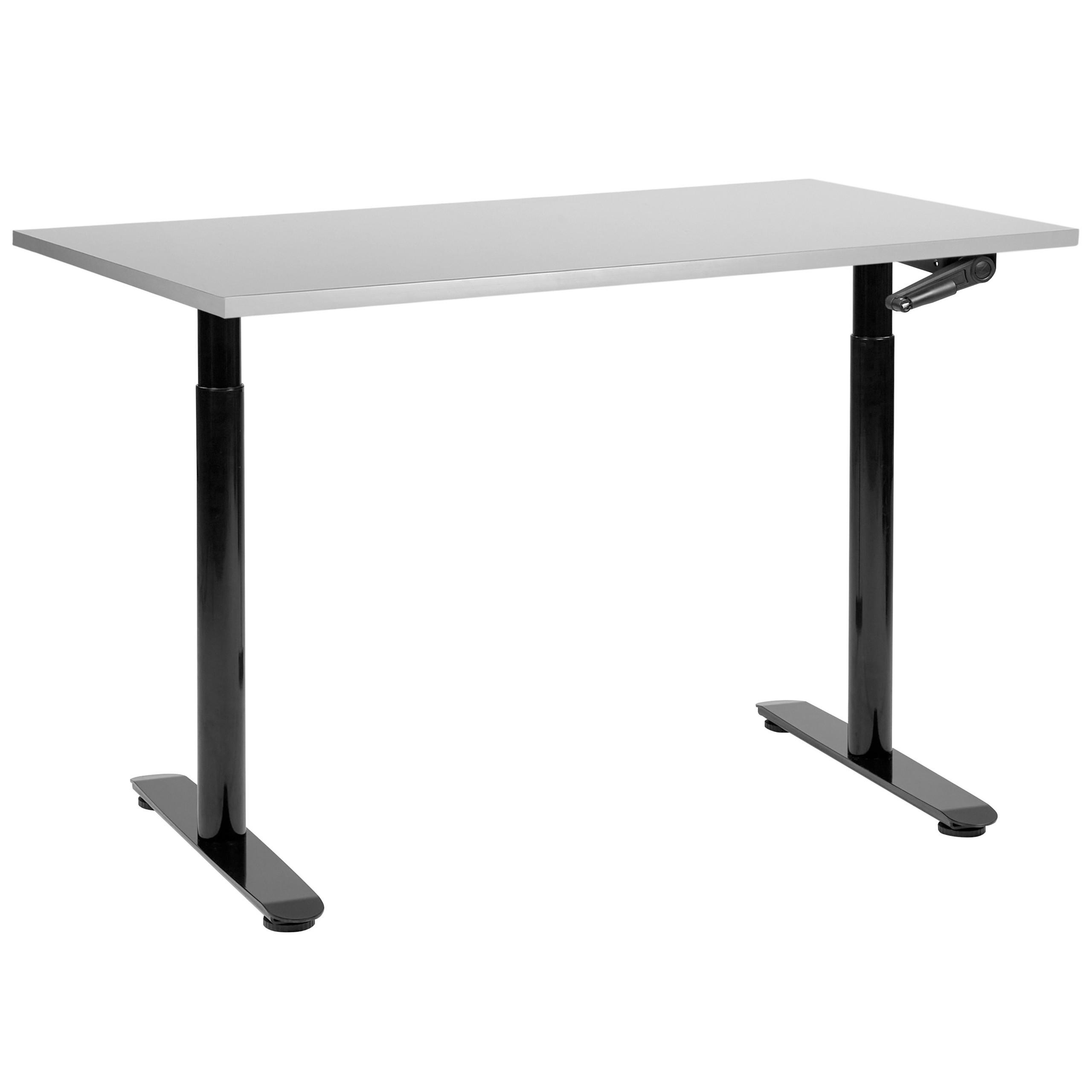 SCHREIBTISCH grauschwarz 120/72 cm manuell höhenverstellbar Destin IV - Schwarz/Grau, Holz (110/60/74cm) - Beliani