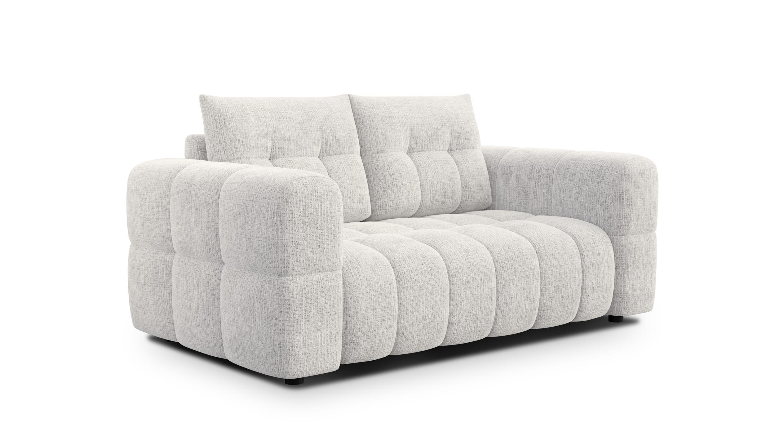 SOFA CLOUDI 2-Sitzer, creme - Creme/Schwarz, Holz/Textil (181/89/104cm) - Wozimo
