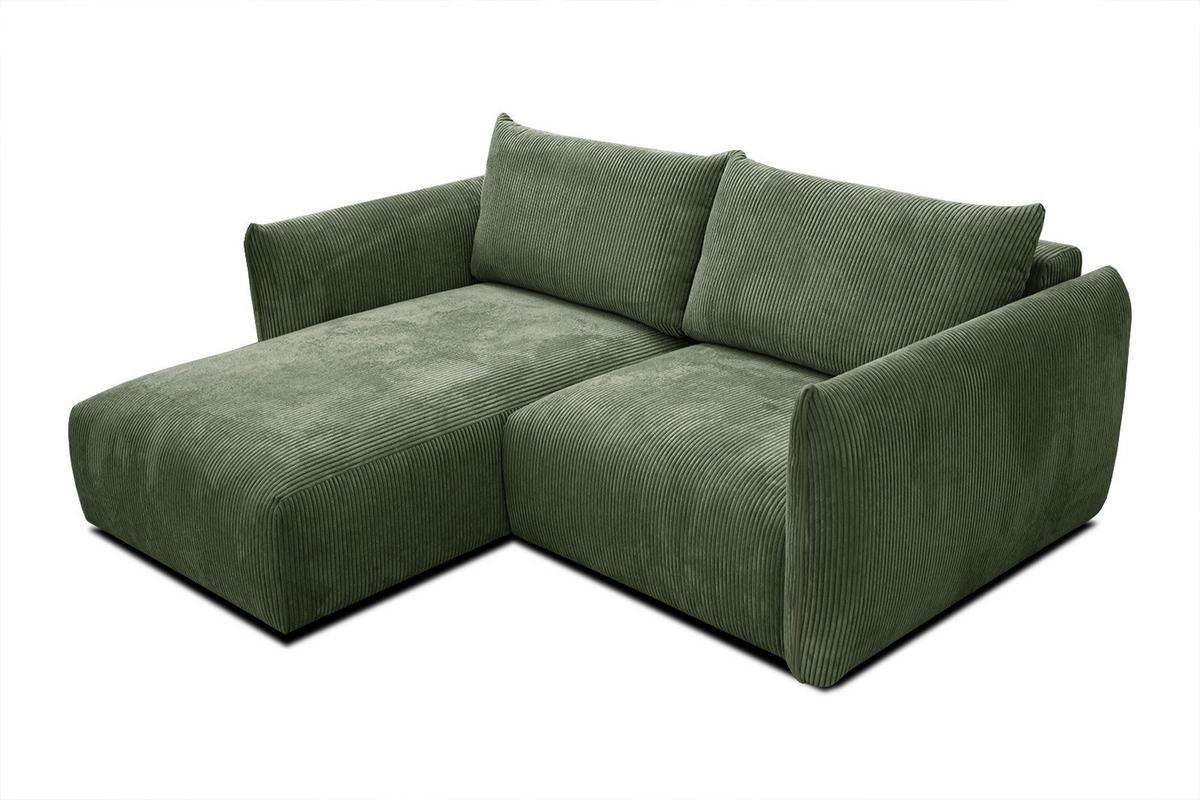 ECKSOFA TAUER 3-Sitzer, olivgrün - Schwarz/Olivgrün, Holzwerkstoff/Kunststoff (173/206cm) - Wozimo