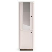 VITRINE Vilavio 2-türig Kaschmirgrau/Eichenoptik 65 cm - Taupe/Dunkelbraun, Holzwerkstoff (65/191.5/40cm) - Selsey