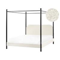 HIMMELBETT 160x200 cm Weiß Dannemois - Creme, Textil (160/200cm) - Beliani