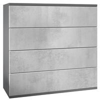 KOMMODE Pavos Beton Oxid Optik - Hellgrau, Holzwerkstoff (76/76/35cm) - Vladon