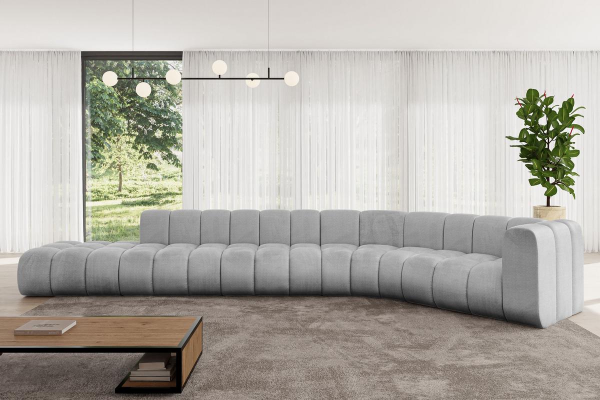 ECKSOFA modulares Sofa Tilmo-L2 - 490x194x70 cm Grau - Hellgrau, Holzwerkstoff/Textil (490/194cm) - ALTDECOR