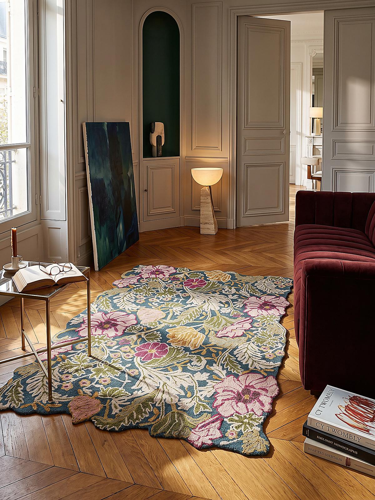 TEPPICH aus Wolle, handgetuftet, CHAR, in Multi, Blütenmuster, 120 x 170 cm - Multicolor, Textil (120/170cm) - KADIMA DESIGN