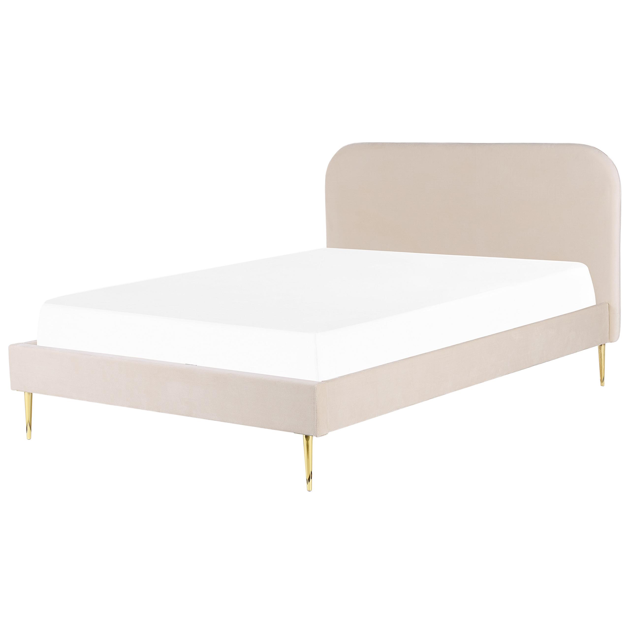 POLSTERBETT 180/200cm Helles Beige Flayat - Beige/Goldfarben, Textil (180/200cm) - Beliani