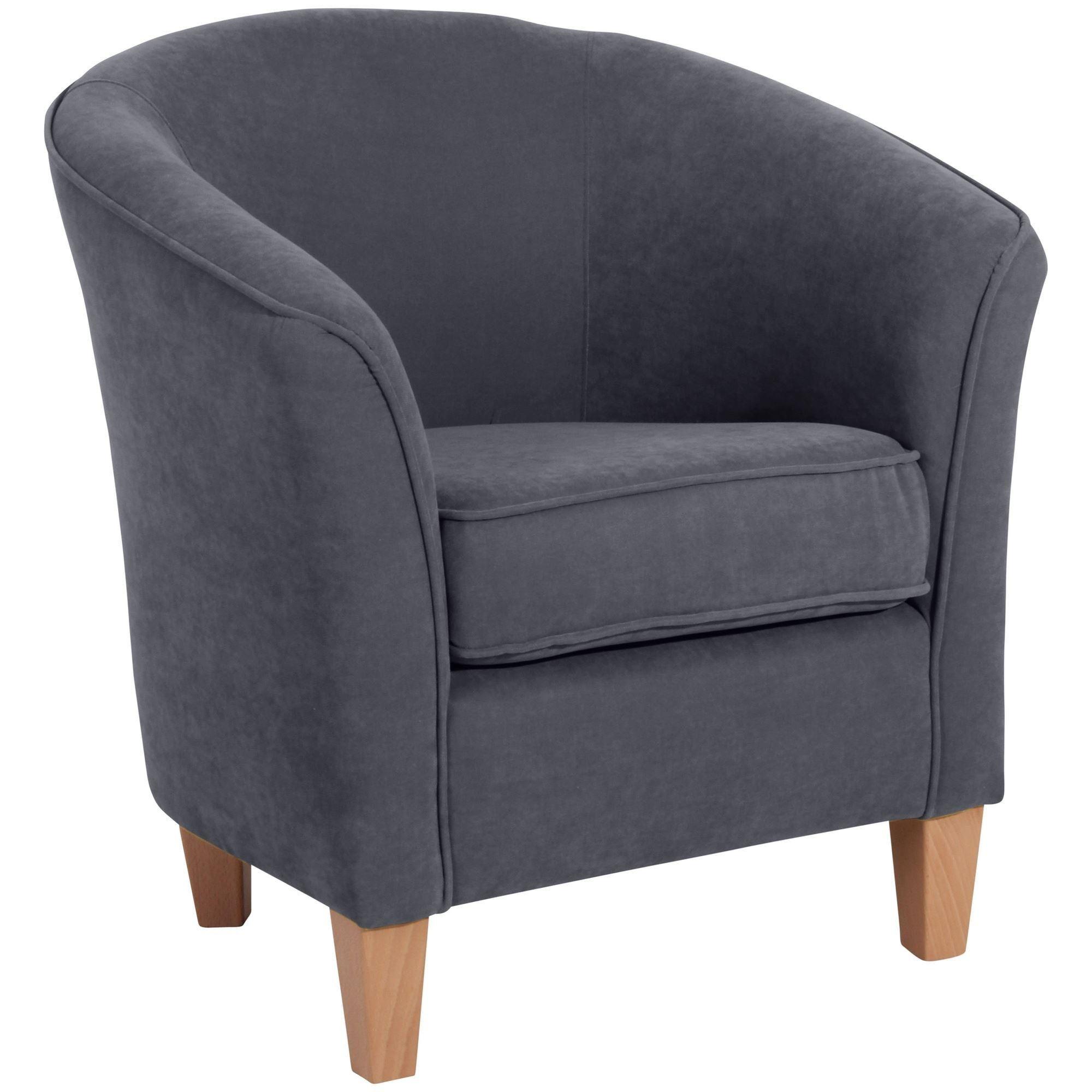 SESSEL Karine Bezug Veloursstoff Buche natur / anthrazit - Anthrazit, Kunststoff (70/74/70cm) - 58aufmkessel