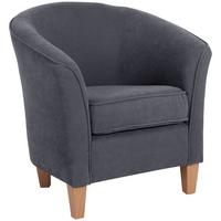 SESSEL Karine Bezug Veloursstoff Buche natur / anthrazit - Anthrazit, Kunststoff (70/74/70cm) - 58aufmkessel