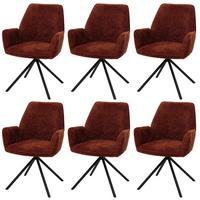 ESSZIMMERSTUHL Rot, Schwarz 6er-Set - Rostfarben/Rot, Textil (60/86/60cm) - MCW