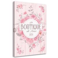 WANDBILD shabby chic blumeninschrift - Pink, Textil (40/60cm) - Feeby