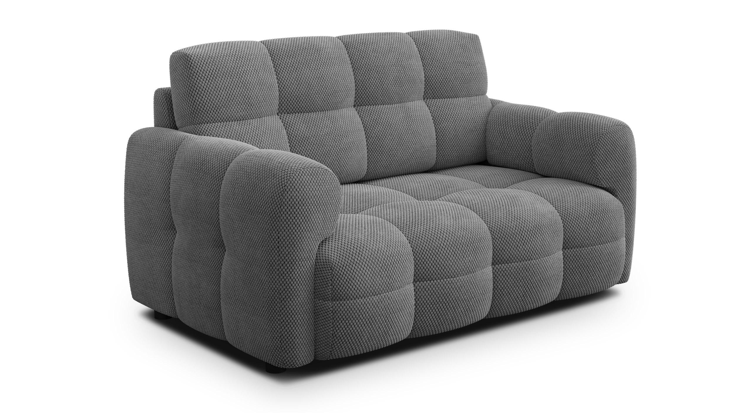 SOFA MELLOW 2-Sitzer, grau - Schwarz/Grau, Holz/Textil (153/87/98cm) - Wozimo
