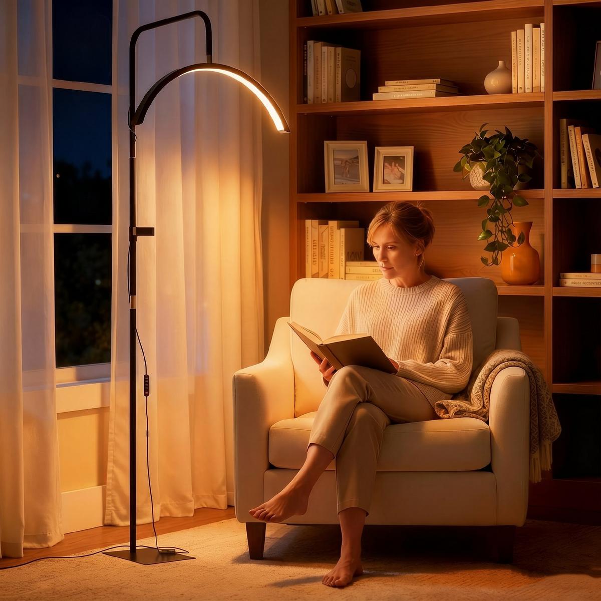 LED-HALBMOND-WIMPERN-LAMPE Stahl Kunststoff Schwarz - Schwarz, Metall (77.5/20.5/186cm) - HOMCOM