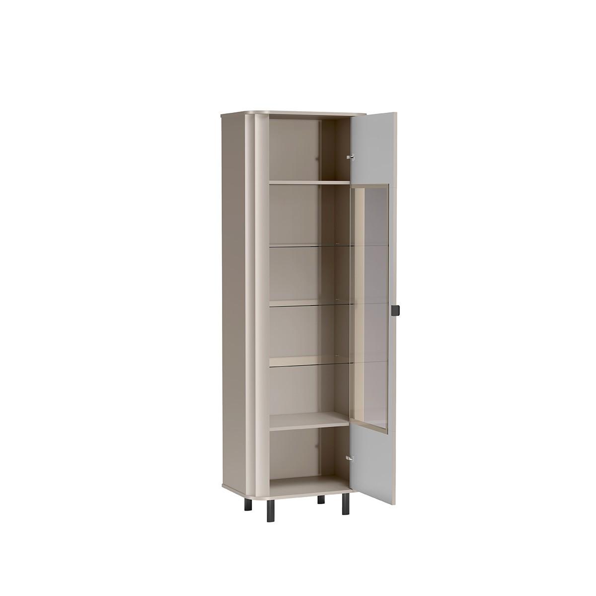 VITRINE MODERNO 200 / 65,3 cm in Beige - Beige, Holzwerkstoff (65.3/200/40.5cm) - MASSENO